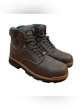 NWT Texas Steer Maximus Brown Safety Toe Steel Toe Work Boots in Dark Brown